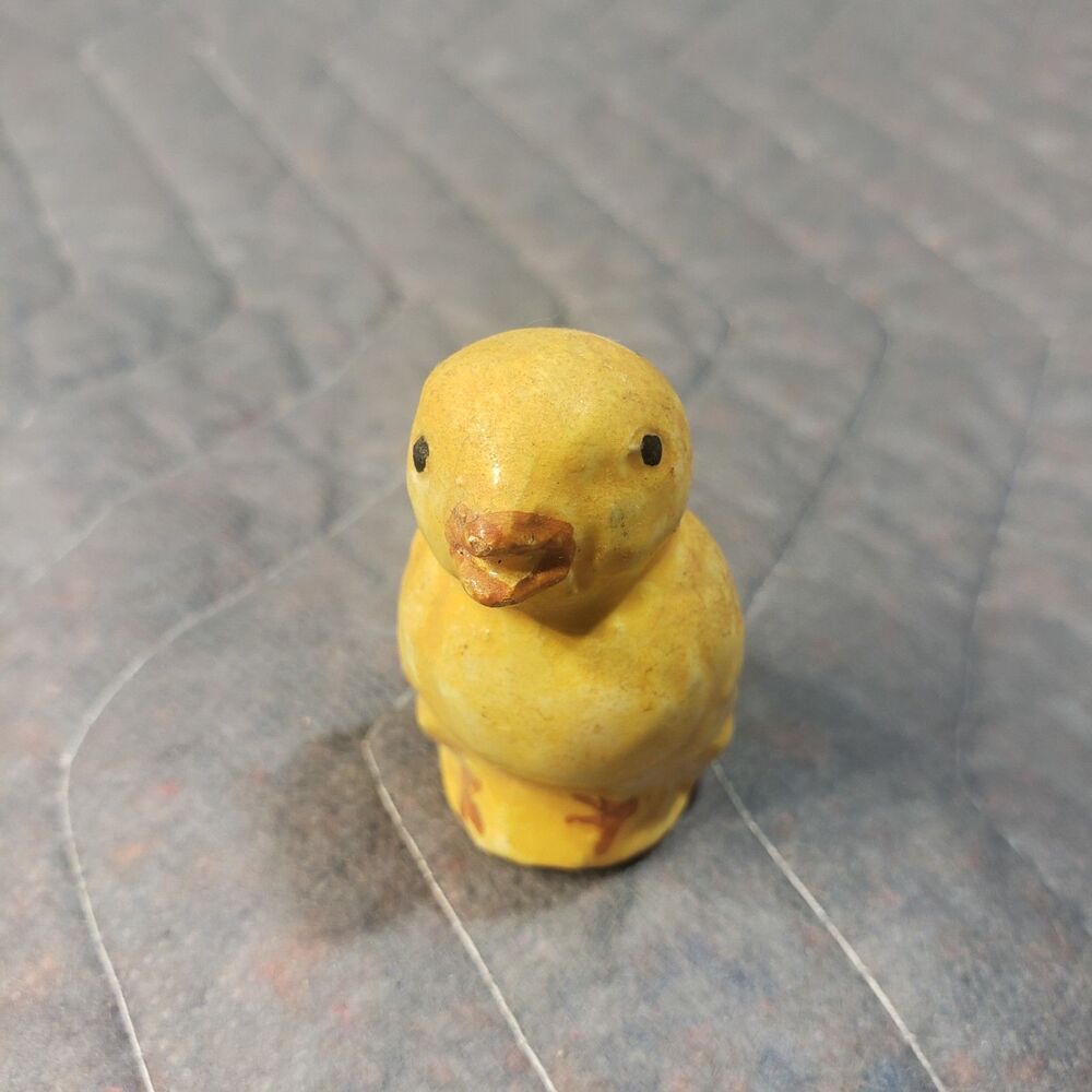 Vintage Miniature Hand-Painted Yellow Chick Figurine – Made in Italy – 1.5"